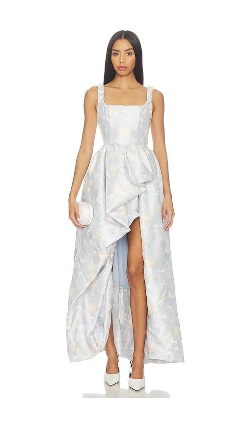 elliatt fiorella gown in baby blue.