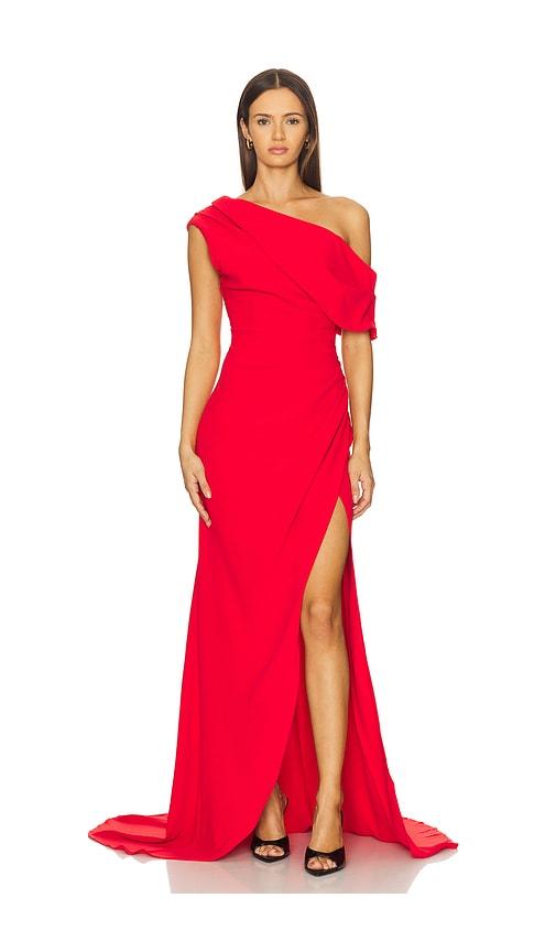 elliatt isadora gown in red.