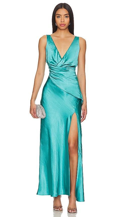 elliatt junia dress in teal.