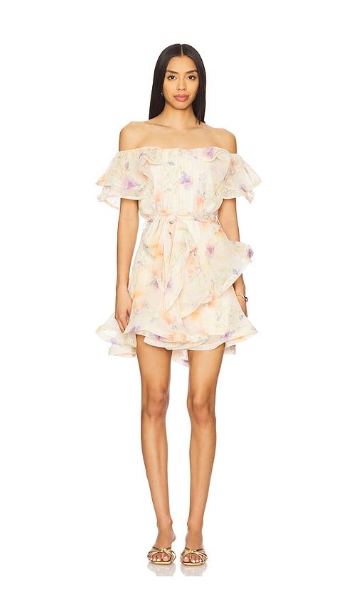 elliatt livette mini dress in peach.
