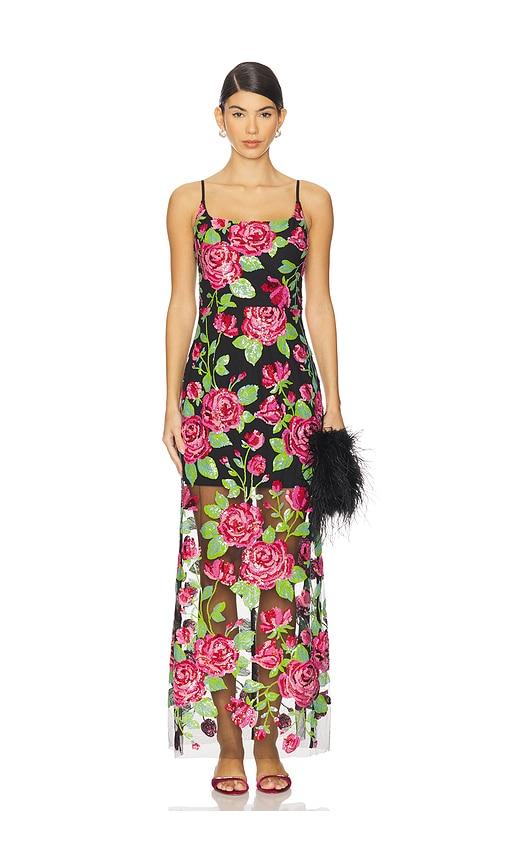 elliatt lyra gown in black.