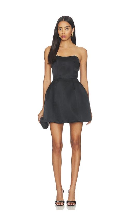 elliatt manon tulip mini dress in black.
