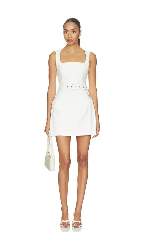 elliatt nydia square neck mini dress in white.
