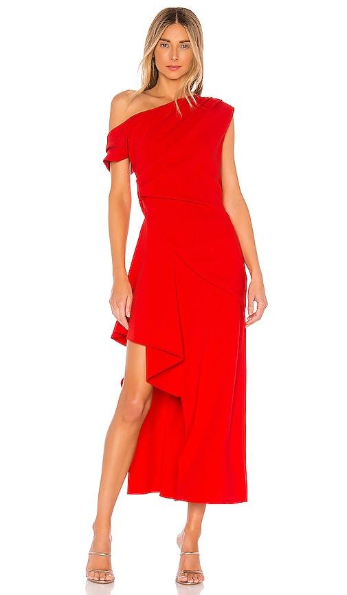 elliatt pallas dress in red.