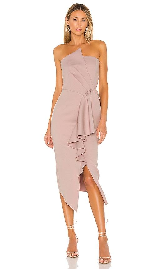 elliatt reception dress in mauve.