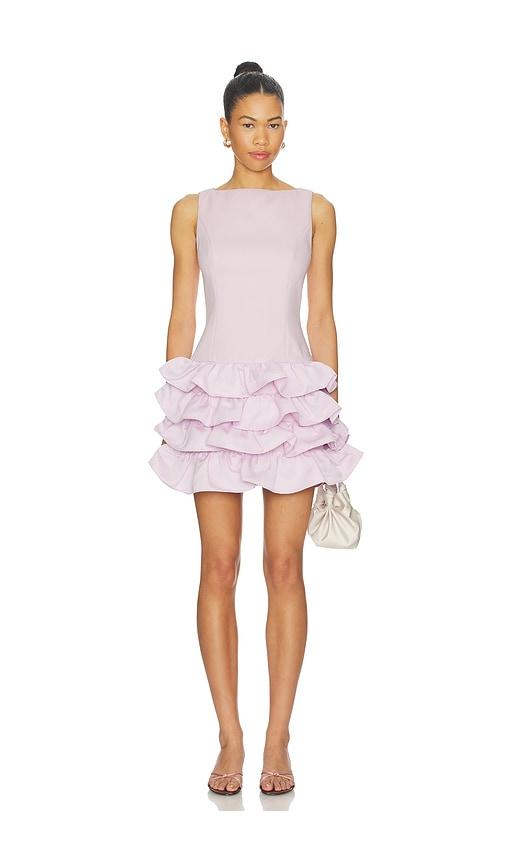 elliatt saphine ruffle mini dress in pink.