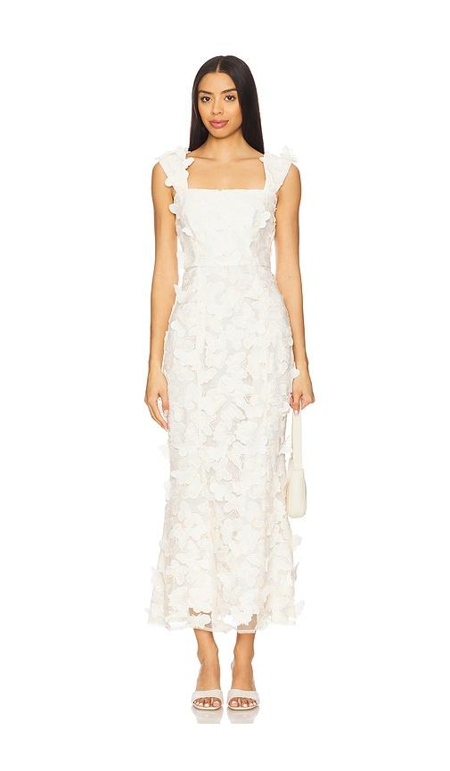 elliatt scarlett midi dress in cream.