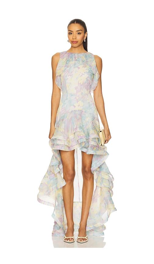 elliatt x revolve morgan gown in baby blue.