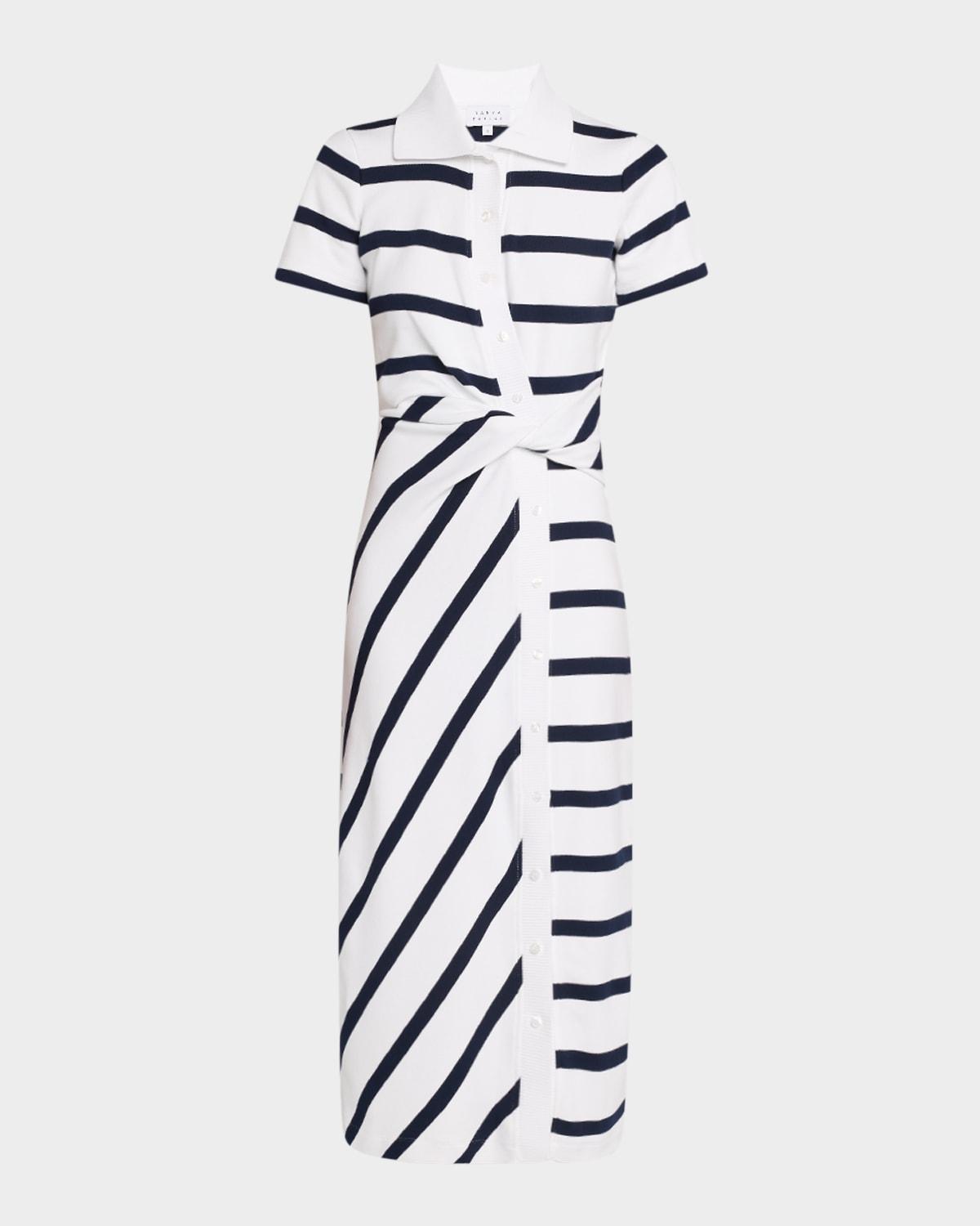 ellicot stripe short-sleeve shirtdress