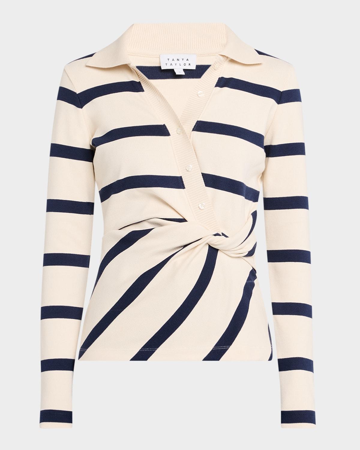 ellicot stripe twist-front top