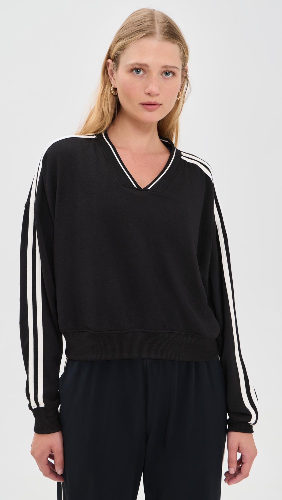 ellie fleece v neck sweatshirt