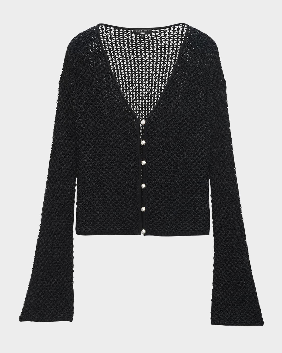 ellie open-knit v-neck cardigan
