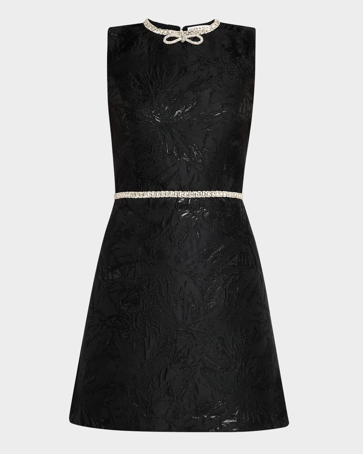 ellis embellished bow mini dress