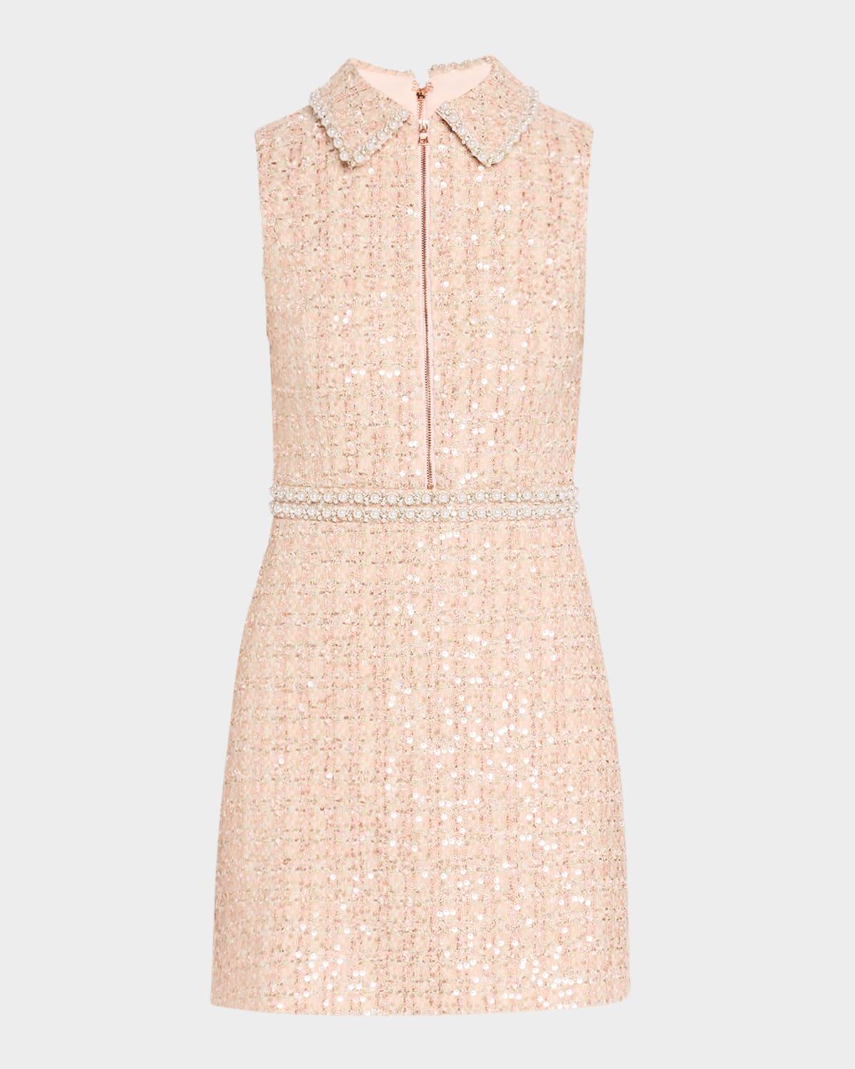 ellis embellished zip-front mini dress