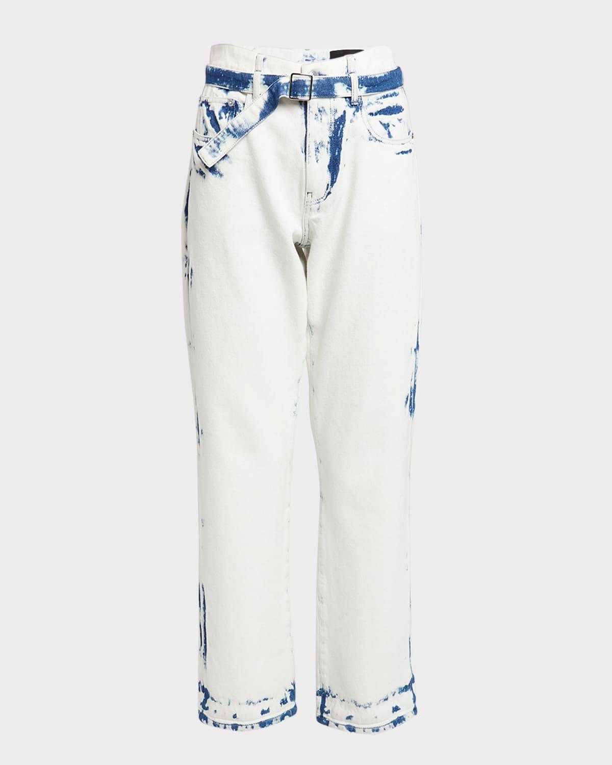 ellsworth bleached boyfriend jeans with belt