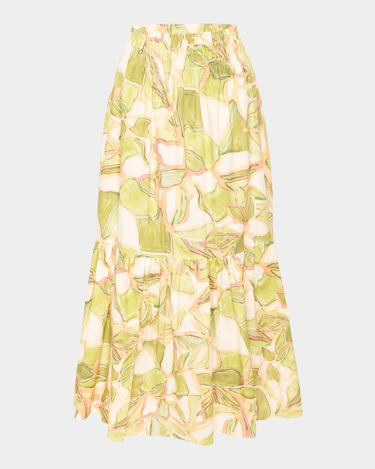 elna abstract maxi skirt