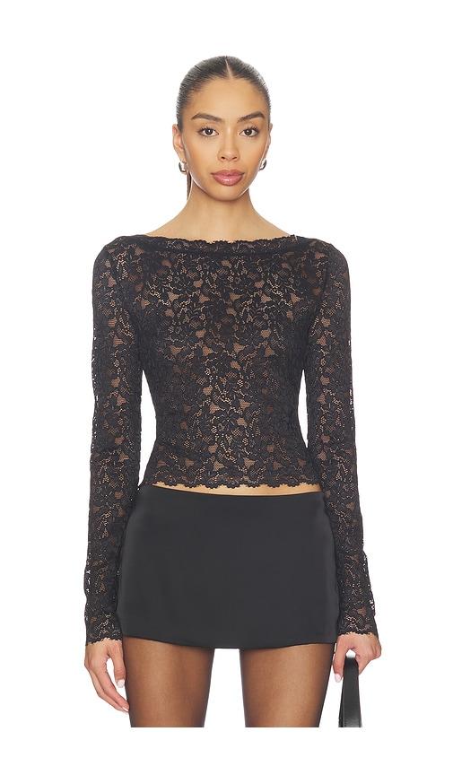 elodie the label alma lace top in black.