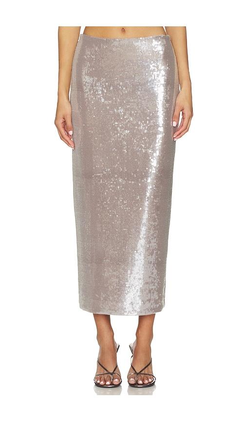 elodie the label belinda sequin skirt in lavender.