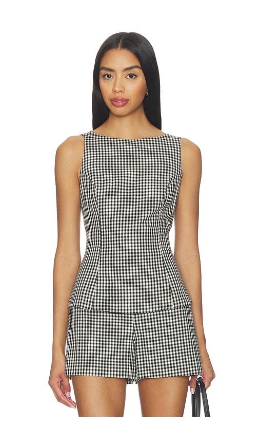 elodie the label birdie top in black,white.