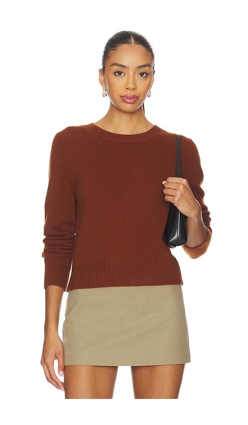 elodie the label elodie laon crew sweater in brown.