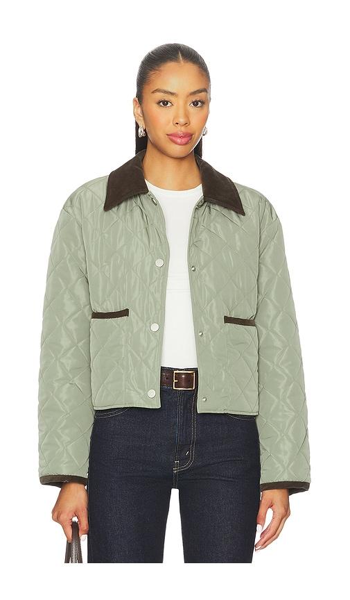 elodie the label elodie nina quilted jacket in green.