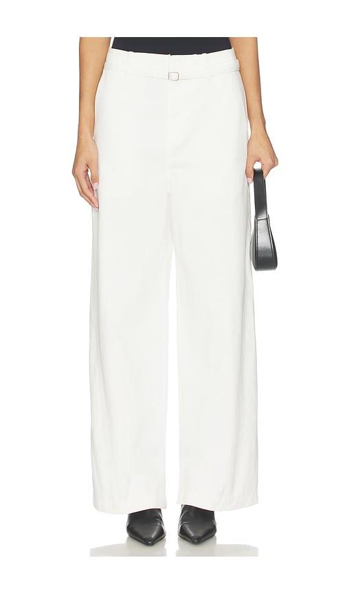 elodie the label jacob twill pants in white.