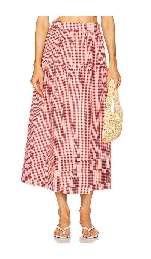 elodie the label jamie skirt in red.