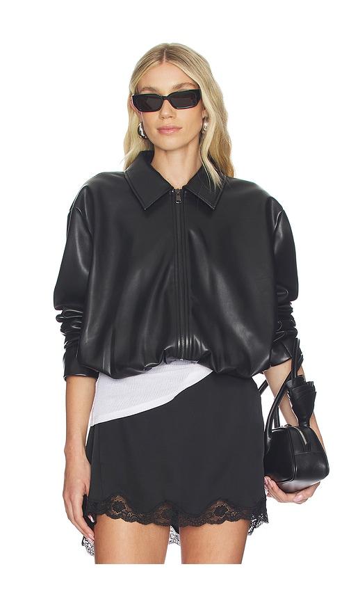 elodie the label kael faux leather jacket in black.