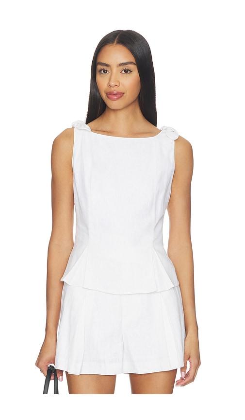elodie the label maisel top in white.
