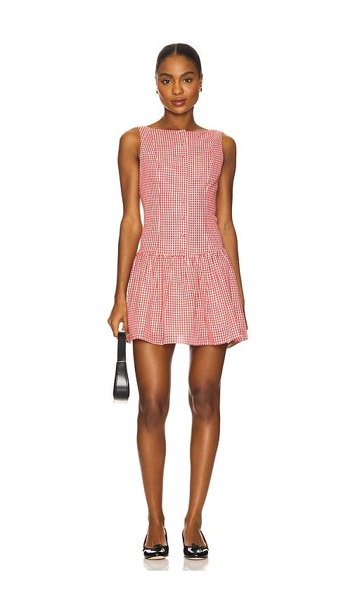 elodie the label marieka mini dress in red.