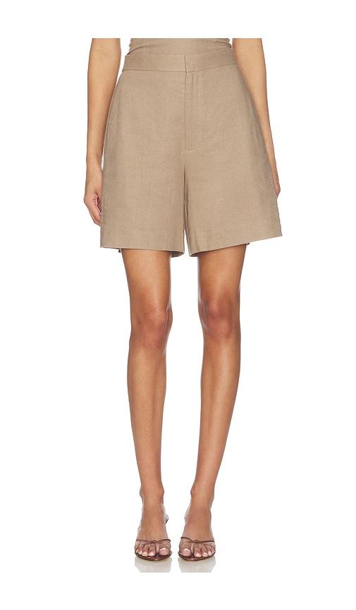 elodie the label mavi shorts in brown.