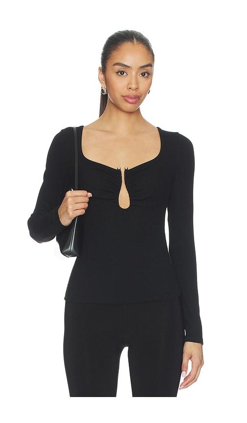elodie the label mireya top in black.