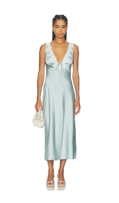 elodie the label odette dress in baby blue.