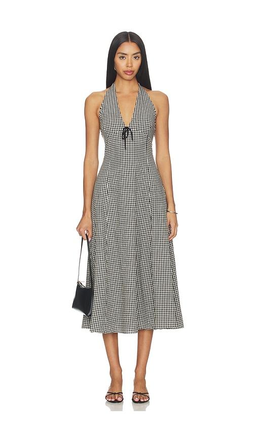 elodie the label serena dress in black,white.