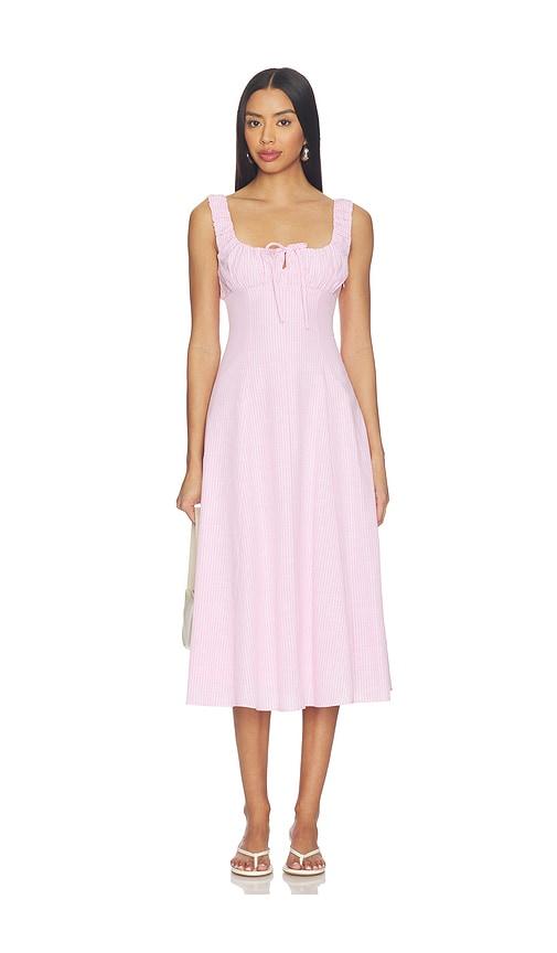 elodie the label tova dress in pink.