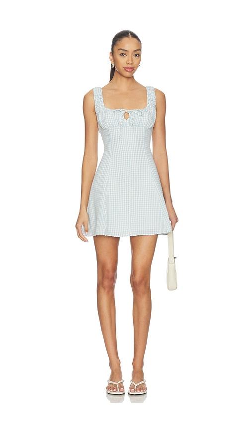 elodie the label vale mini dress in baby blue.