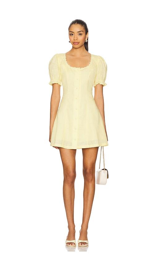 elodie the label valeria mini dress in lemon.