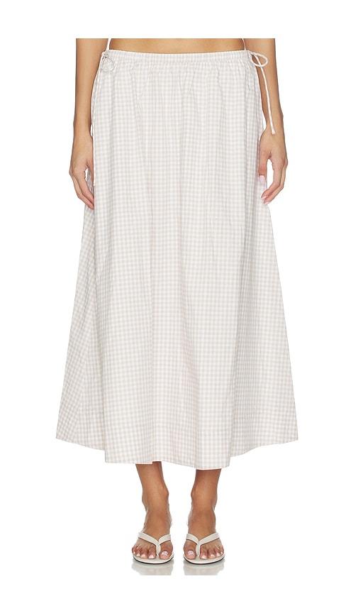 elodie the label vionnet skirt in taupe.