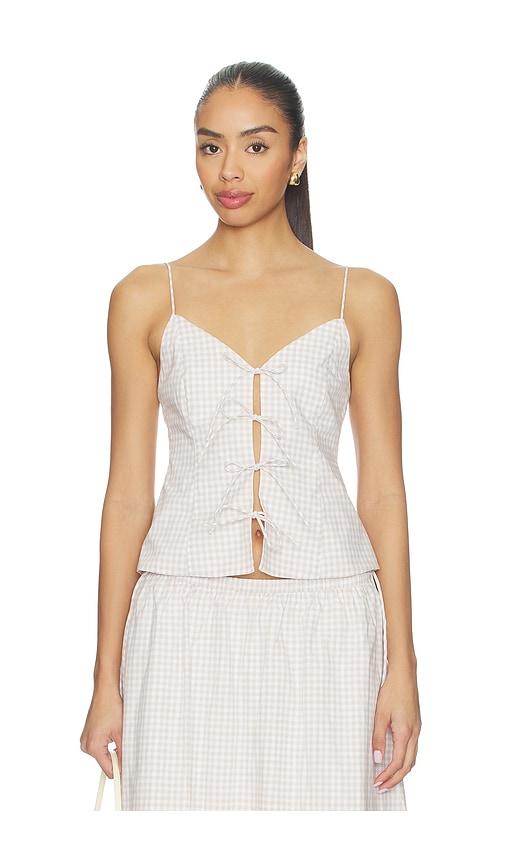 elodie the label vionnet top in taupe.