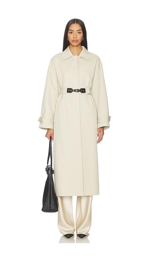 elodie the label ysella trench coat in beige.