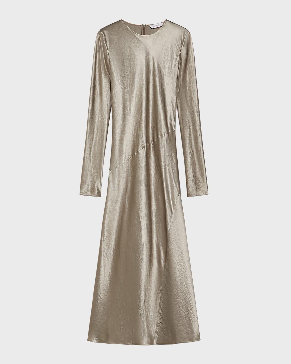 elogio a-line satin maxi dress