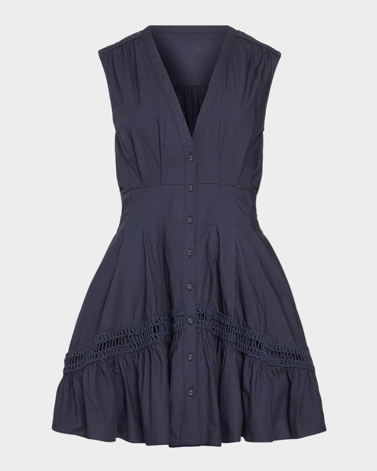 eloisa button-front mini dress