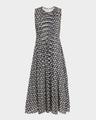 eloise geo-print pleated sleeveless midi dress