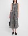 eloise geo-print pleated sleeveless midi dress