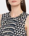 eloise geo-print pleated sleeveless midi dress