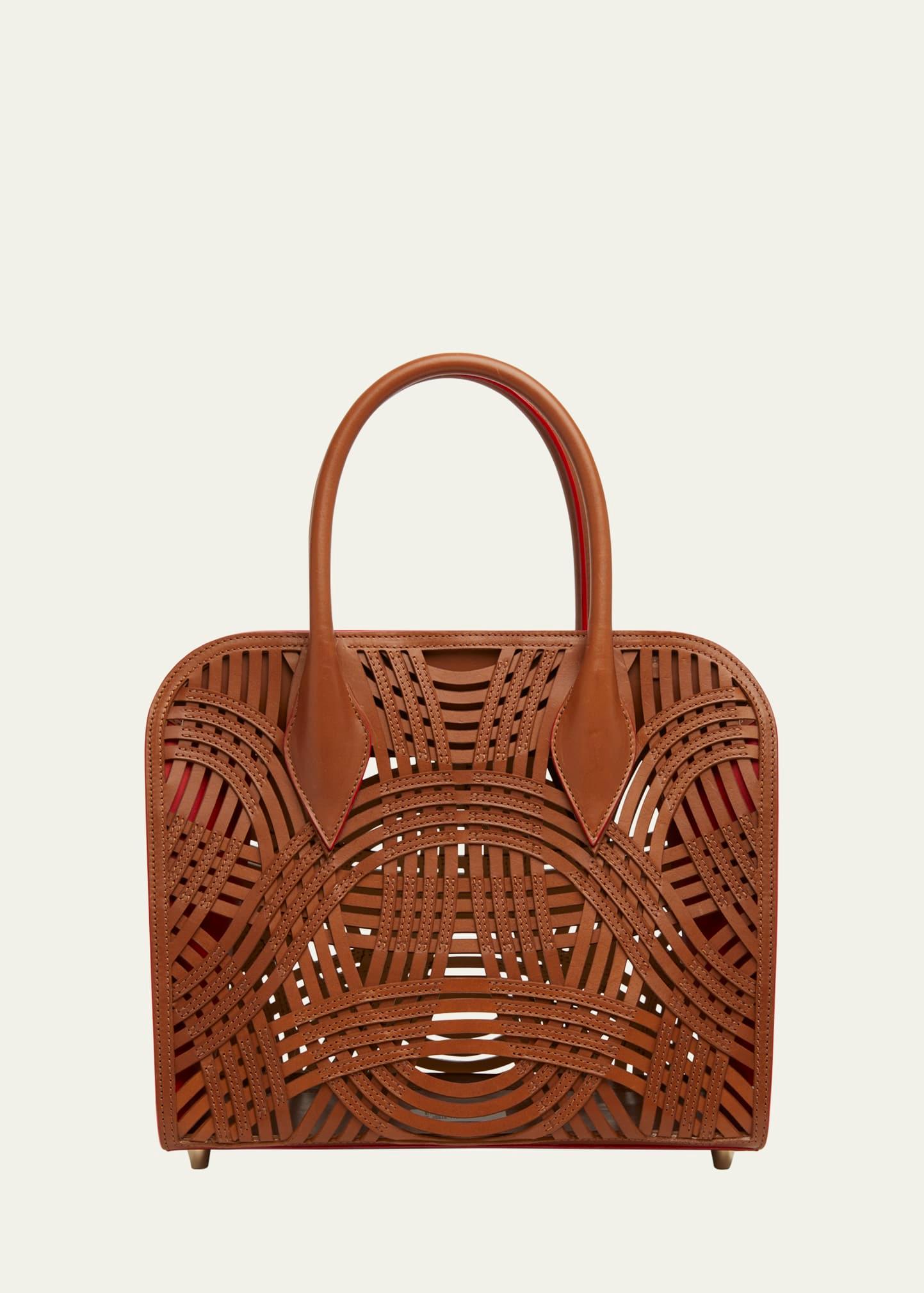 eloise medium top-handle bag in woven leather