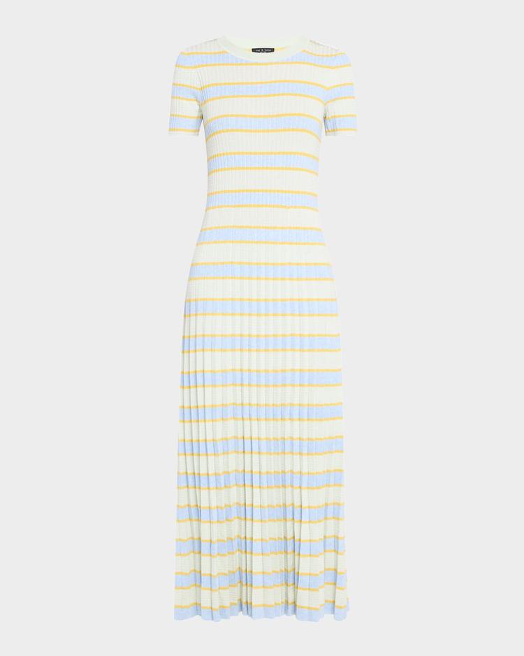 eloise stripe short-sleeve maxi dress
