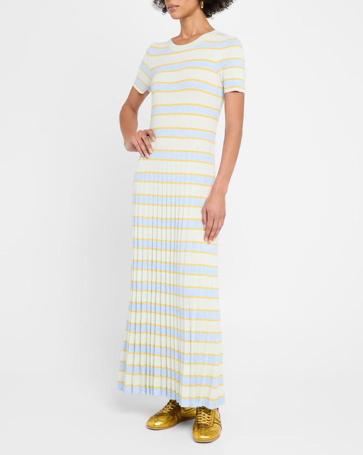 eloise stripe short-sleeve maxi dress