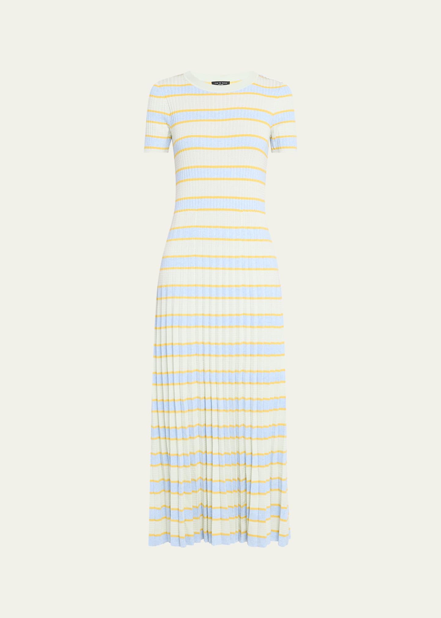 eloise stripe short-sleeve maxi dress