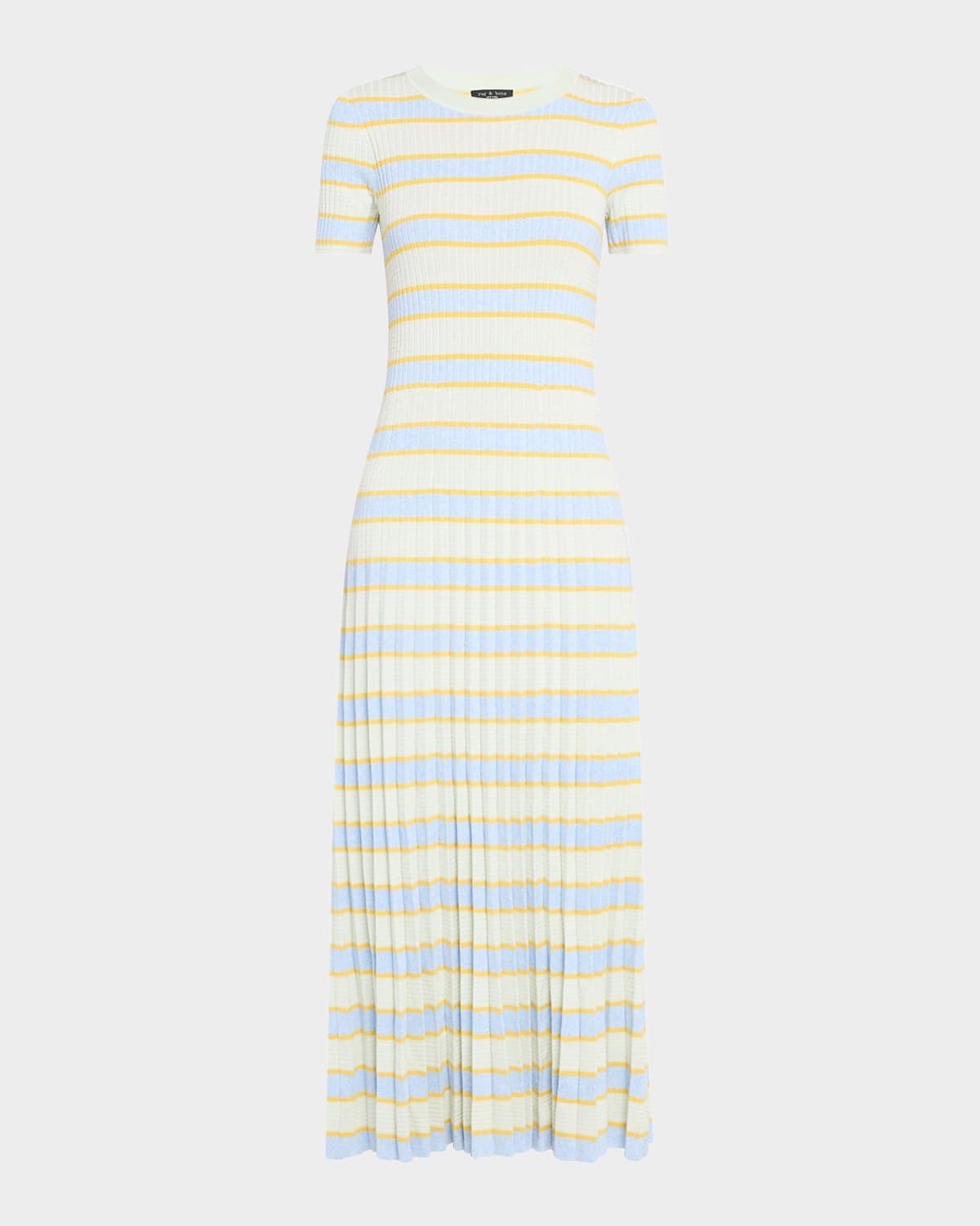 eloise stripe short-sleeve maxi dress
